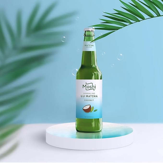 Moshi Sparkling Drinks - Coconut Matcha (12 Bottles)