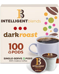 Intelligent Blends Dark Roast Coffee Pods 100 ct Single Serve Pods – 100% Arabica Coffee Compatible with Keurig K Cups Maker