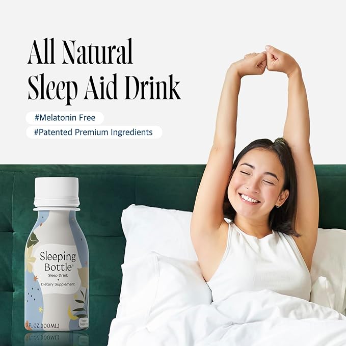 Sleep Aid Drink Melatonin Free Vegan No-Sugar Cherry Flavor (3.4 Fl Oz Pack of 6)