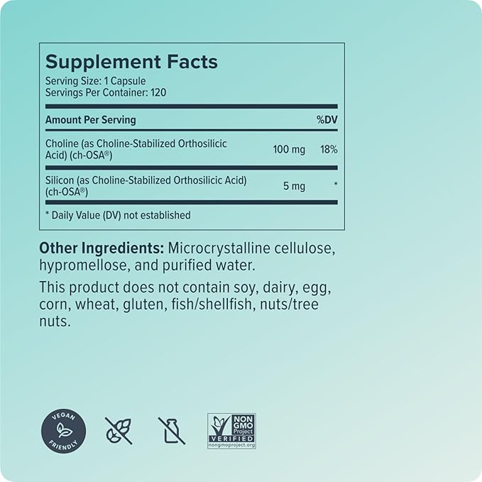 Biosil Collagen Booster Supplement - 120 Original Capsules - Patented ch-OSA Activator for Skin Hair Nails &amp Joints - Supports Natural Production - 60-Day Supply
