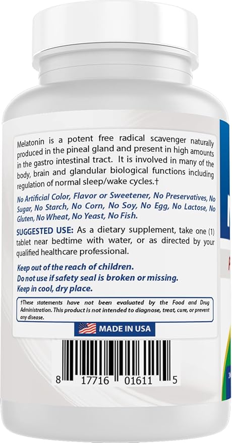 Best Naturals Melatonin 12 mg (1 Year Supply) - Drug-Free Nighttime Sleep Aid - Melatonin for Sleep and Relaxation 365 Count (365 Count (Pack of 3))