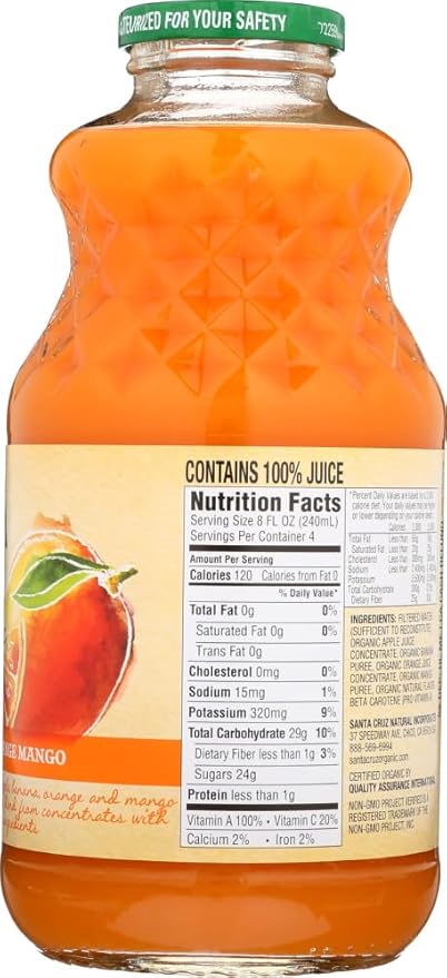 Santa Cruz оrganic Juicе - оrangе Mangо - Casе оf 12-32 Fl оz. - Bulk Buy