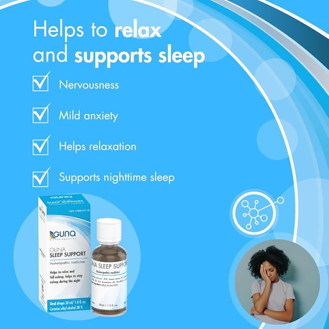 Guna Sleep Support Homeopathic Natural Sleep Aid Melatonin-Free and Non Habit-Forming - 1 Ounce