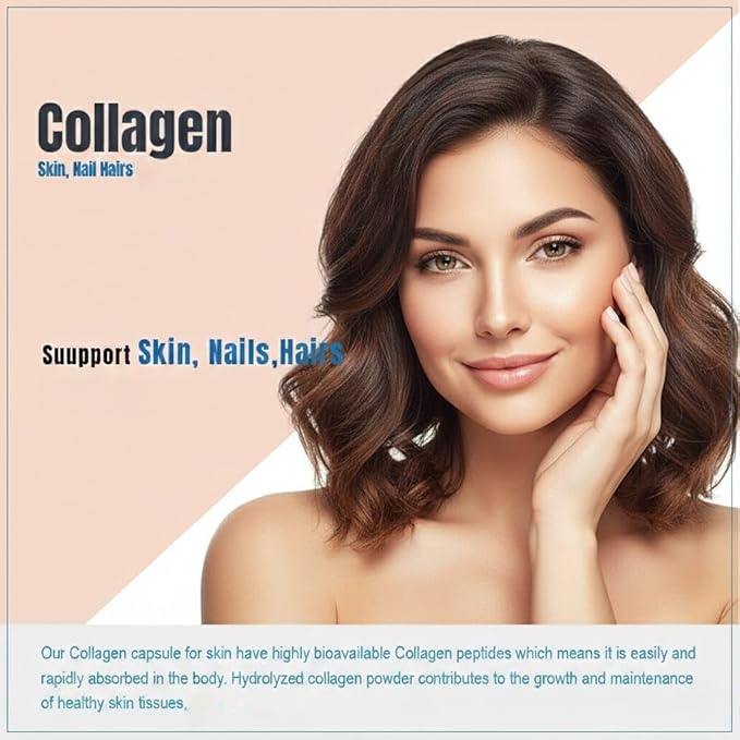 100% Veg Collagen Builder | Plant Based Collagen Support Supplement for Skin &amp Hair (Pack of 1) 60 Capsules