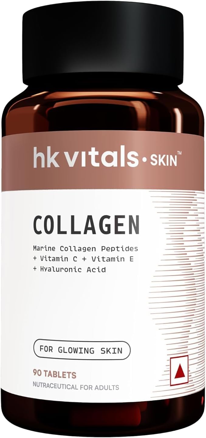 Vitals Collagen Tablets (90 Tablets) | 3000mg | Marine Collagen Peptides | Vitamin C E Biotin with Hydrolyzed Peptides