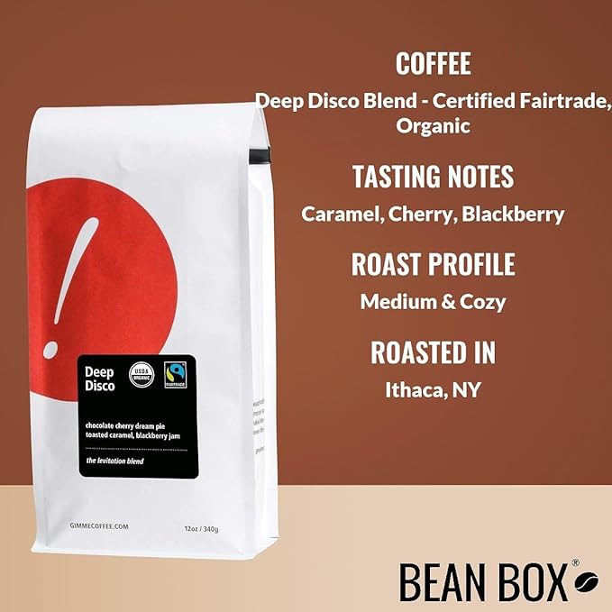 Deep Disco Blend - Certified Fairtrade Organic - Roasted by Gimme! Coffee - Whole Bean Coffee - 5 Pound Bag