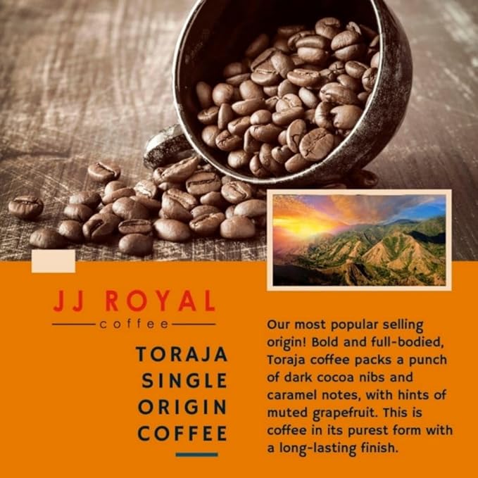 JJ Royal Coffee Toraja Arabica 200g Ground Coffee (Pack of 2)