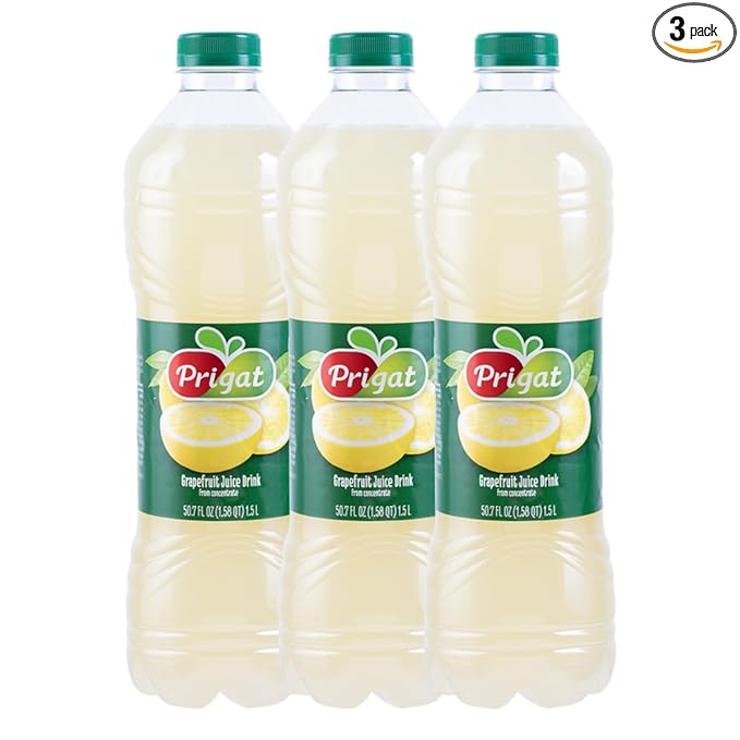 Kosher Prigat Grapefruit Juice Drink 1.5 L Pack of 3