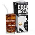 Wandering Bear Organic Unsweetened Extra Strong Cold Brew in a Box - Make Your Own Iced Coffee Drink with Wandering Bear Black Concentrate Shelf-Stable &amp Vegan - 21 Servings - 32 fl.oz