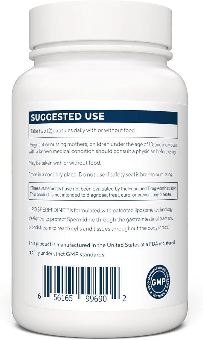 Renue By Science Spermidine Supplements | Liposomal Spermidine Supplements for Women and Men | 90 Capsules - 8mg Spermidine per Serving | Non-GMO &amp Allergen Free | Made in the USA Third-Party Test