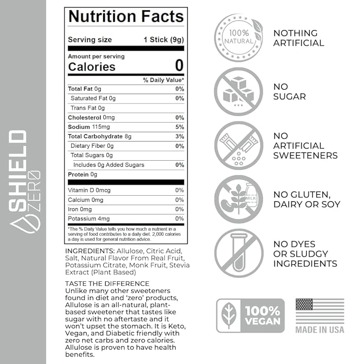 SHIELD Zero | Sugar-Free Electrolyte Replenisher Powder Packets | Natural Ingredients| Clean &amp Clear with no Dyes and No Artificial Sweeteners | Electrolyte Replenisher | Sugar Free Electrolyte Dr