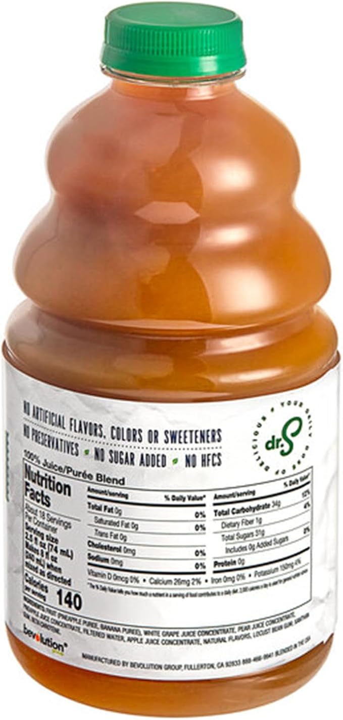 100% Crushed Pineapple Fruit Smoothie Mix 46 fl. oz. WS-103DR100PINE-NPF