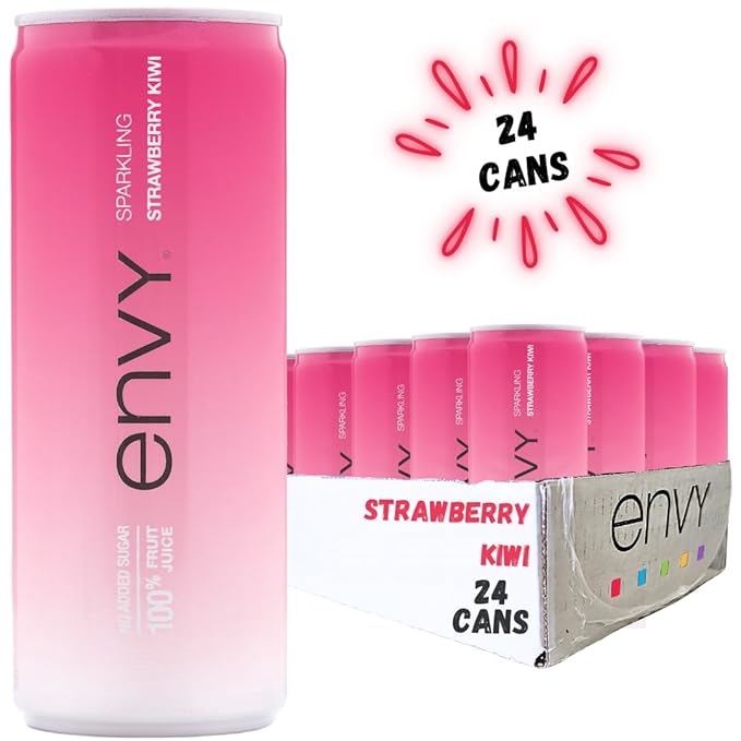 Envy Sparkling 100% Fruit Juice Strawberry Kiwi 8oz (Case of 24)