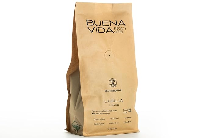 Buena Vida Speacialty Coffee - La Bella Ground Semi-Washed - Costa Rican Regenerative Coffee (12 oz)
