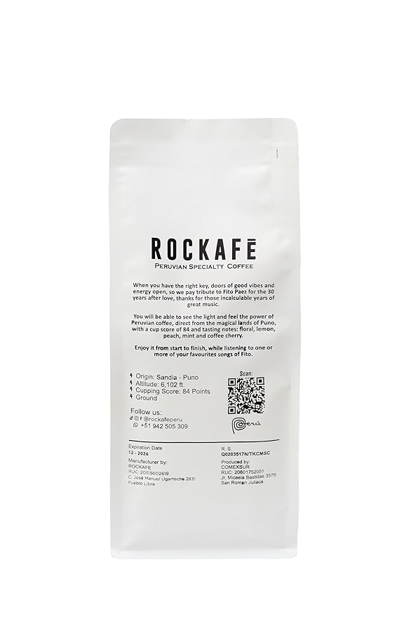 Rockafe Fito Paez Edition - 8.8 oz Bag of Peruvian Specialty Coffee - By Iky Store (Red Caturra and Bourbon) (1)