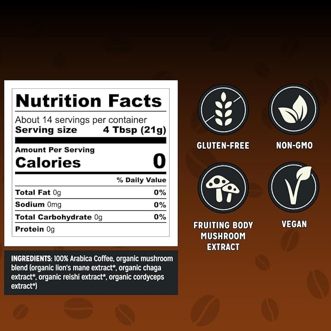 Bones Coffee Company Better Brain Mushroom Coffee Medium Roast &amp Dark Roast – Functional Coffee with Lion’s Mane &amp Chaga | Focus Energy &amp Clarity | Ground Coffee 2-Pack Virtual Bundle