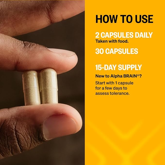 ONNIT Alpha Brain Nootropic Capsules for Men &amp Women IGEN Non-GMO Tested Memory Focus &amp Mental Clarity Support with L-Theanine and Vitamin B6 30 Count Each 2 Pack (60 Capsules)