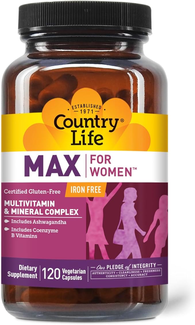 Country Life Max for Women - Multivitamin and Mineral Complex Iron-free - 120 Vegan Capsules