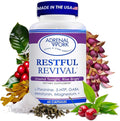 Relax with Restorative Sleep Capsules - L Theanine 400mg GABA 5 HTP L Tryptophan Magnesium for Sleep &amp Mood Support Supplement Natural Sleep Aids for Adults 60 Organic Capsules