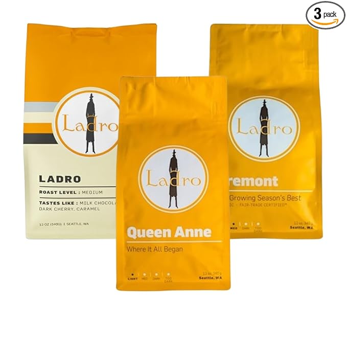 Bean Box Sampler - Roasted by Ladro Roasting 3-Pack Whole Bean Coffee Gourmet Coffee