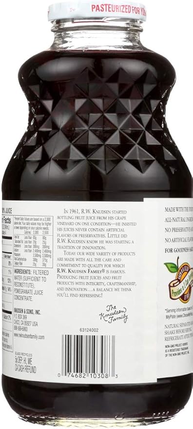 R.W. Knudsen Family BG17425 R.W. Knudsen Family Just Pomegranate Juice - 12x32OZ