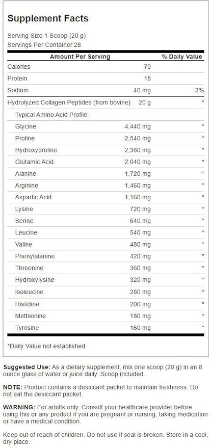 Swanson Collagen Peptides Unflavored 19.75 oz Pwdr