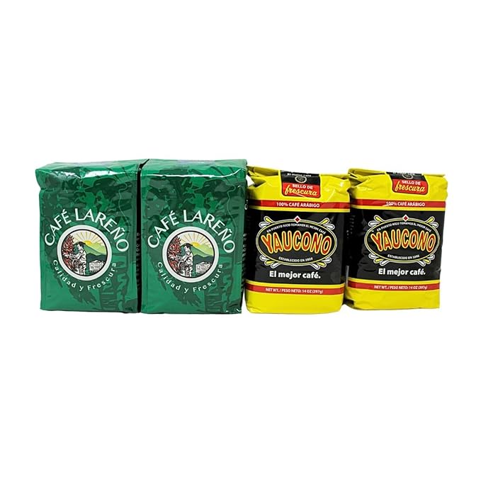 Best Seller's Puerto Rican Coffee Pack - 2 pk of Cafe Yaucono 14oz &amp 2 pk of Cafe Lareño 14oz