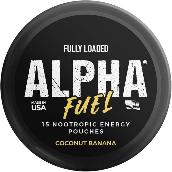 Fully Loaded Alpha Fuel Nootropic Pouches (Coconut Banana Fuel) - Nootropic Energy Pouches with Caffeine Alpha GPC Tyrosine Taurine Guarana and More