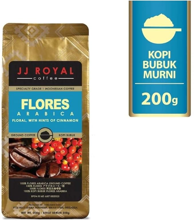 JJ Royal Coffee Flores Arabica 200g Ground Coffee (Pack of 1)
