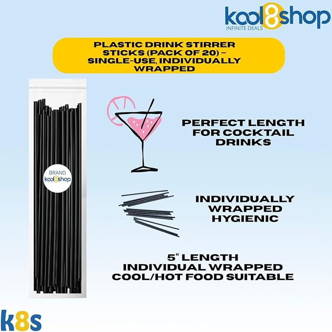 Fever-Tree Ginger Beer Premium Mixer 5.07 fl oz Aluminum Cans 24 Pack + 20 Plastic Stirrer Sticks by KOOL8SHOP Infinite Deals