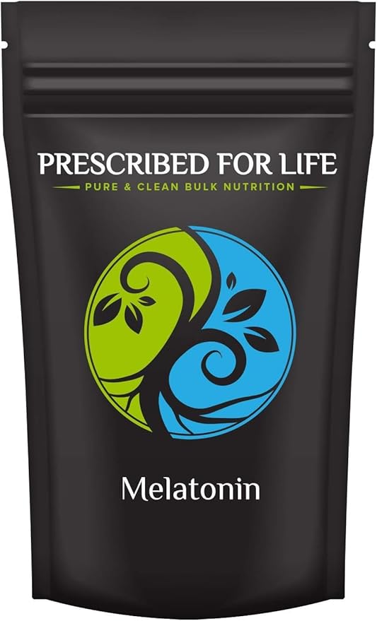 Prescribed For Life Melatonin Powder Natural Melatonin for Adults Rich in Antioxidants Gluten Free Vegan Non GMO Kosher No Fillers (12oz / 340g)