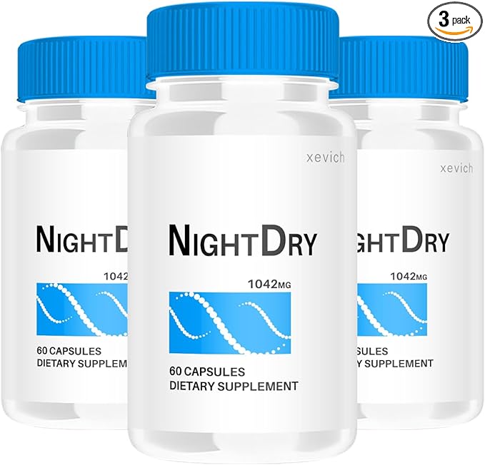 NightDry - Night Dry Pill Supplement (3 Pack 180 Capsules)