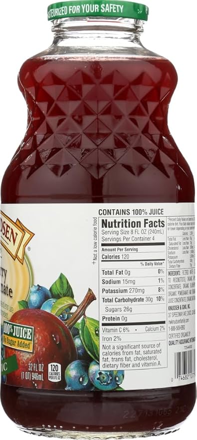 R.w. Knudsen Organic Juice - Blueberry Pomegranate - Case Of 6-32 Fl Oz
