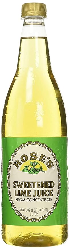 Rose's Lime Juice - Sweetened 1 Liter (33.8 Fluid Ounces) Plastic Bottle (Pack of 2)