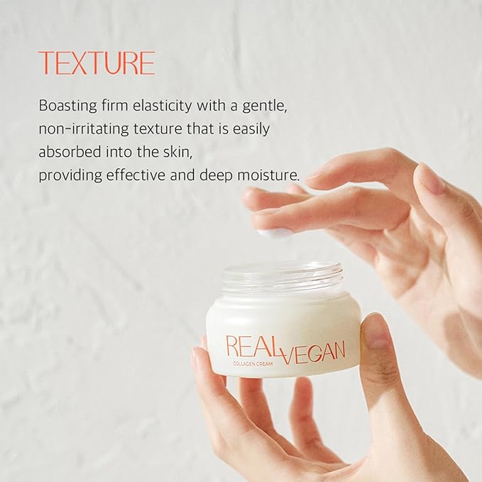KLAVUU Real Vegan Collagen Cream - Enhances Skin Elasticity Providing Deep Hydration to Dry Skin for a Radiant Youthful Glow