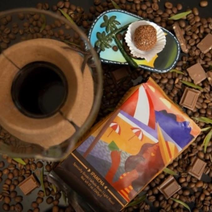 Brazilian Gold Coffee Samba Gourmet Brown Sugar Chocolate &amp Brazil Nuts Low Acidity Bold Roast Whole Bean 12 oz