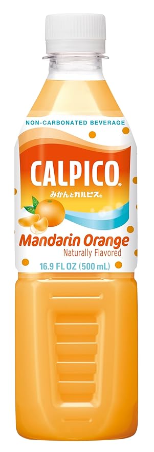 CALPICO Mandarin Orange – Smooth Creamy &amp Refreshing Non-Carbonated Beverage Sweet and Tangy Japanese Lactic Acid Drink 16.9 Fl oz (Pack of 6)