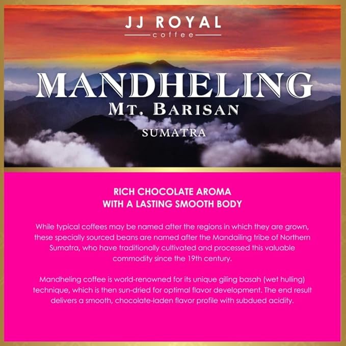 JJ Royal Coffee Mandheling Arabica 200g Ground Coffee (Pack of 4)