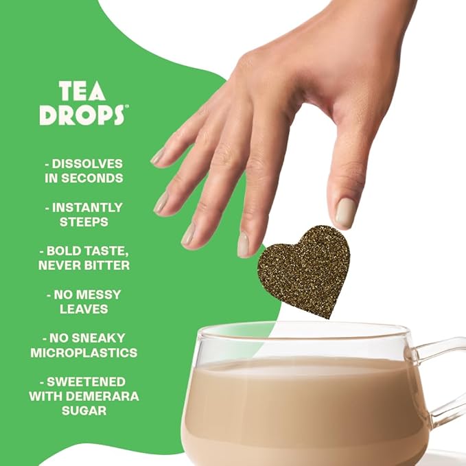 Tea Drops Cocoa Mint Latte Kit | Organic Bagless Tea | Iced or Hot | Caffeine-Free and Microplastic-Free Peppermint Mocha Creamer | Gift Set (2 Pack 6 Servings)