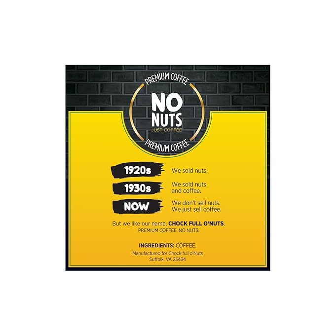 Chock Full o'Nuts Heavenly Hazelnut Coffee Compatible with K-Cup Pods 12 CT (Pack of 3)