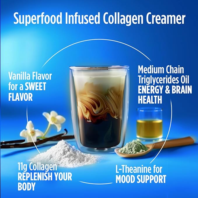 Vitacup Focus Mushroom Ground Coffee &amp Keto + Collagen Vanilla Coffee Creamer Bundle for Immune Support &amp Focus Cognitive Support 10oz ground coffee &amp 10 oz Creamer Powder Bag