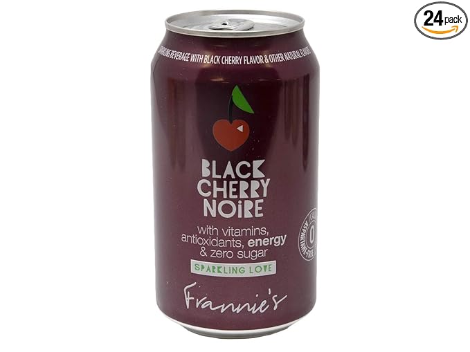 AmishTastes Frannie’s Sparkling Black Cherry Noire Protected With High-Density Foam 12 Oz. (Case of 24)
