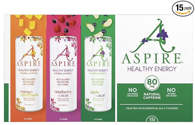 Aspire Healthy Energy Drinks Variety Pack 15 pk./12 oz