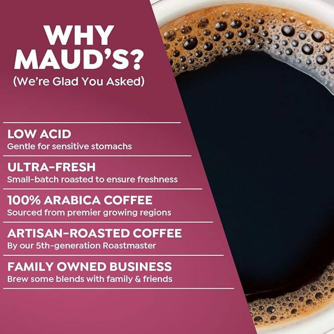 Maud's Original Coffee Pods Variety Pack 80 ct 9 Assorted Roasts Dark &amp Medium Roast Coffee in Single Serve Pods – 100% Arabica Coffee Compatible with Keurig K Cups Maker