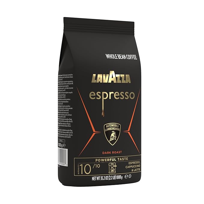 Lavazza Espresso Whole Bean for Automobili Lamborghini Dark Roast Arabica and Robusta Blend 2.2 lb Bag (Package May Vary)