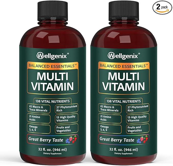 Balanced Essentials 2 Pack Natural Liquid Nutritional Supplement Vitamin 32 Ounces Very Berry S-BE32 (Packaging May Vary)