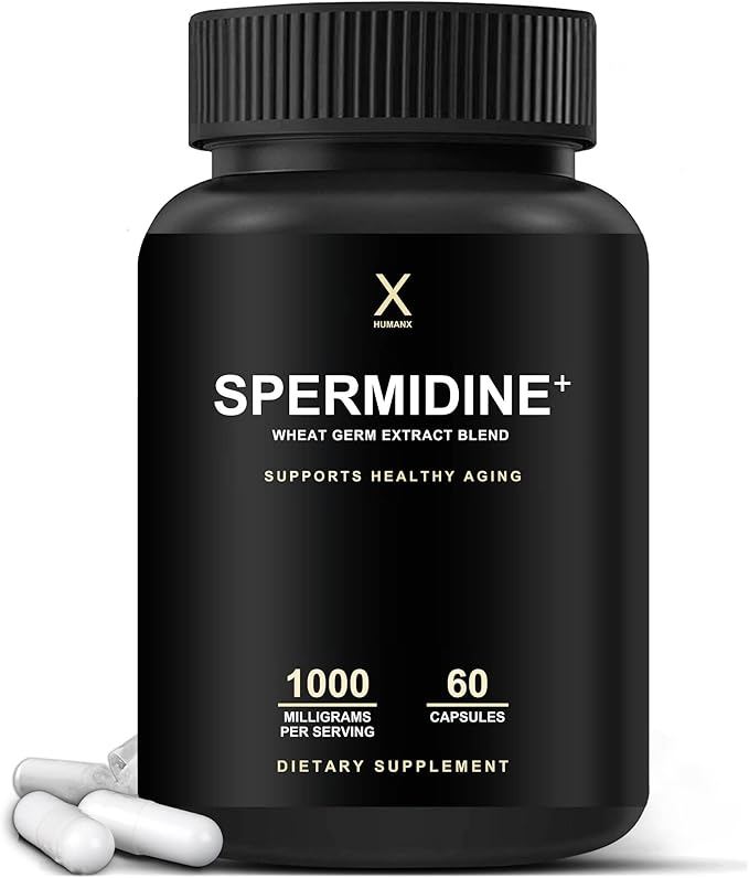 HUMANX Spermidine+ (USA Third Party Tested) - Spermidine-Rich Wheat Germ Extract &amp Zinc to Activate Cellular Renewal - Non-GMO Spermidine Capsules - Supports Healthy Aging - Spermidine Supplement