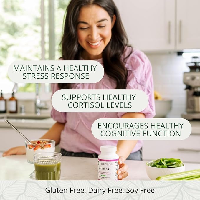 Seriphos - Phosphorylated Serine Adaptogen - Cortisol Supplement - Helps Cognitive Function Gluten Free Dairy Free Soy Free - 100 Capsules