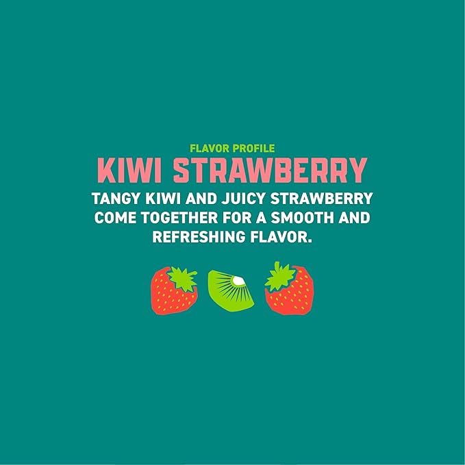 Gorilla Energy Drink Kiwi Strawberry 200mg Natural Caffeine Real Fruit Juice Squeezed &amp Concentrated L-Theanine Taurine Ginseng Acetyl L-Carnitine No Added Sugar and No Artificial Colors
