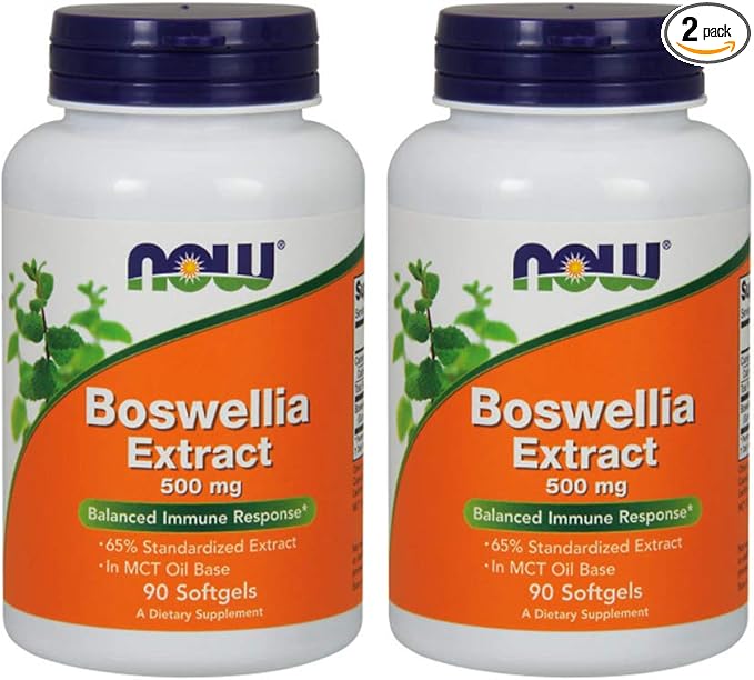 NOW Foods Boswellia Extract 500 mg Softgels 90 Count x 2